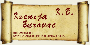 Ksenija Burovac vizit kartica